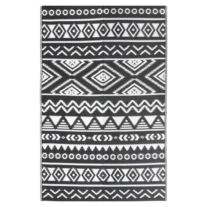 vidaXL Alfombra de exterior ARAKIL negra 190×290 cm PP