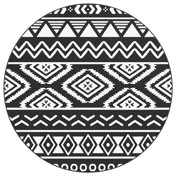 vidaXL Alfombra de exterior ARAKIL negra Ø120 cm PP