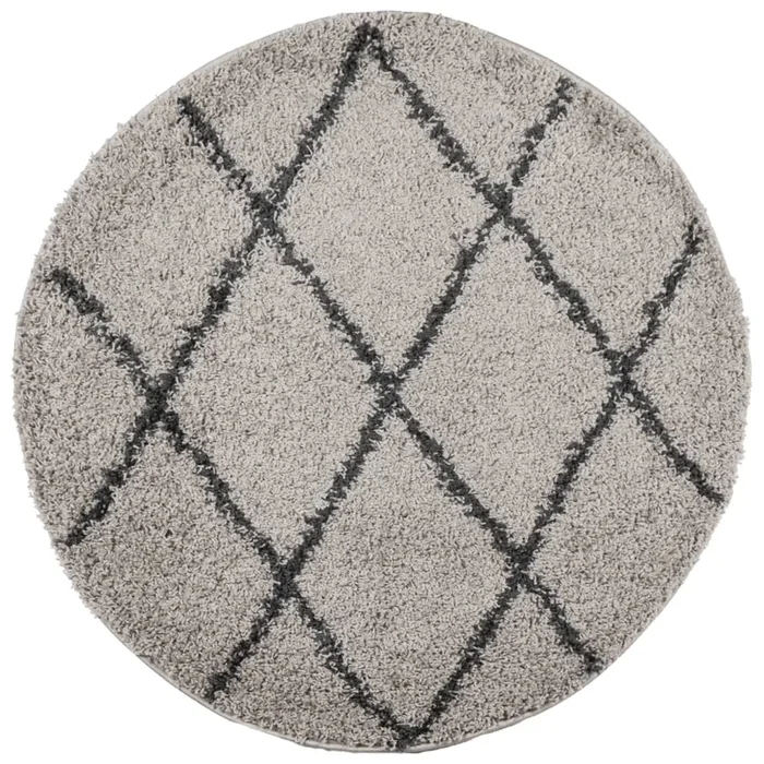 vidaXL Alfombra de pelo largo moderna PAMPLONA beige antracita Ø160 cm