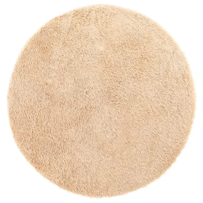 vidaXL Alfombra peluda de pelo largo NAVARRA beige 160x160cm poliéster (2)