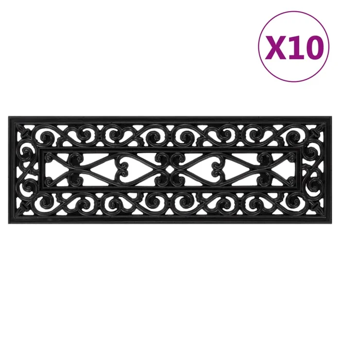vidaXL Alfombrillas de escalera de goma 10 uds goma 25×75 cm (5)