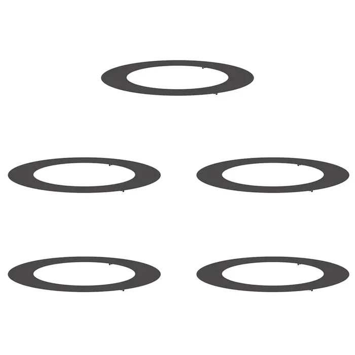 vidaXL Anillos planos para árboles 5 pcs Negro Ø60 / 90 cm Acero