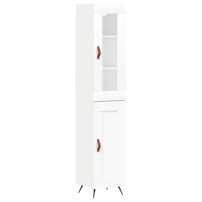 vidaXL Aparador alto madera contrachapada blanco 34,5x34x180 cm (20)