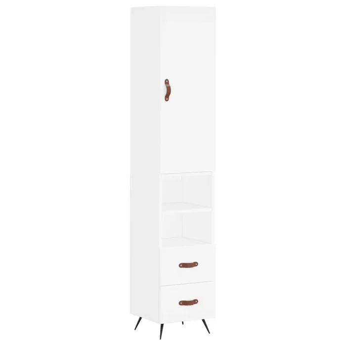 vidaXL Aparador alto madera contrachapada blanco 34,5x34x180 cm (60)