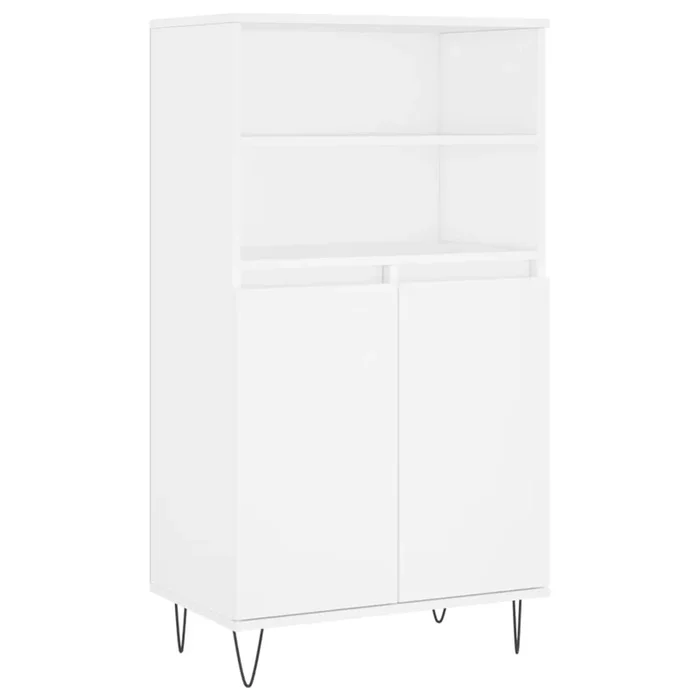 vidaXL Aparador alto madera contrachapada blanco 60x36x110 cm (3)