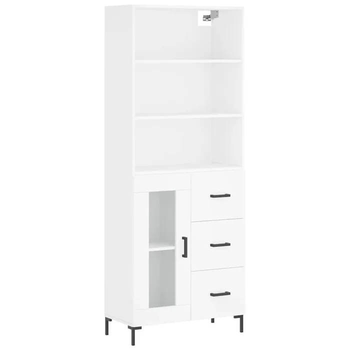 vidaXL Aparador alto madera contrachapada blanco 69,5x34x180 cm (146)