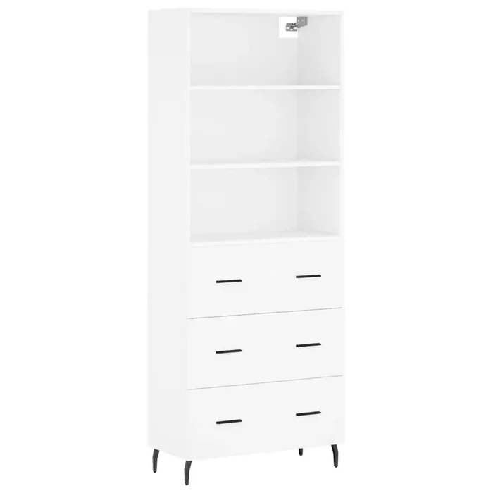 vidaXL Aparador alto madera contrachapada blanco 69,5x34x180 cm (15)