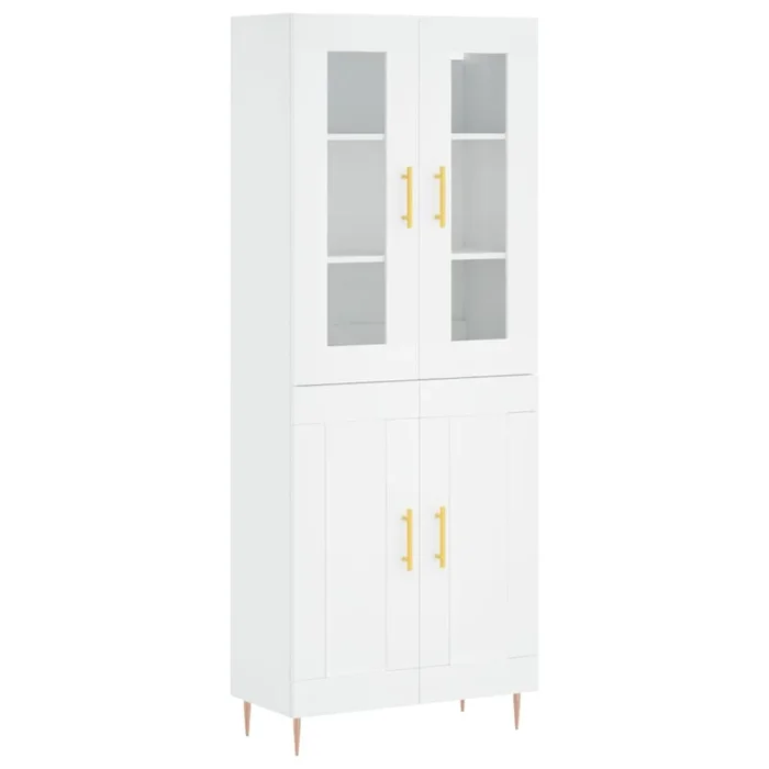 vidaXL Aparador alto madera contrachapada blanco 69,5x34x180 cm (160)