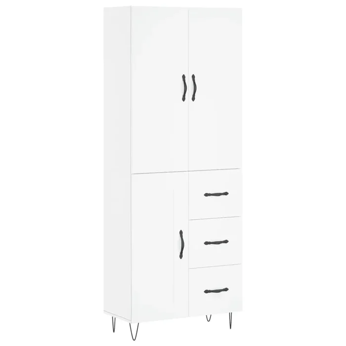 vidaXL Aparador alto madera contrachapada blanco 69,5x34x180 cm (56)