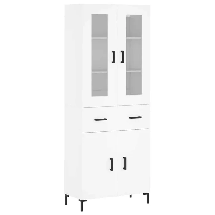 vidaXL Aparador alto madera contrachapada blanco 69,5x34x180 cm (67)