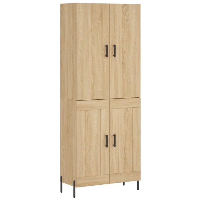 vidaXL Aparador alto madera contrachapada color roble 69,5x34x180 cm (41)