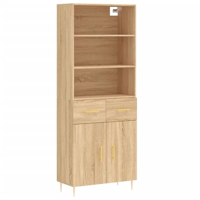 vidaXL Aparador alto madera contrachapada color roble 69,5x34x180 cm (78)