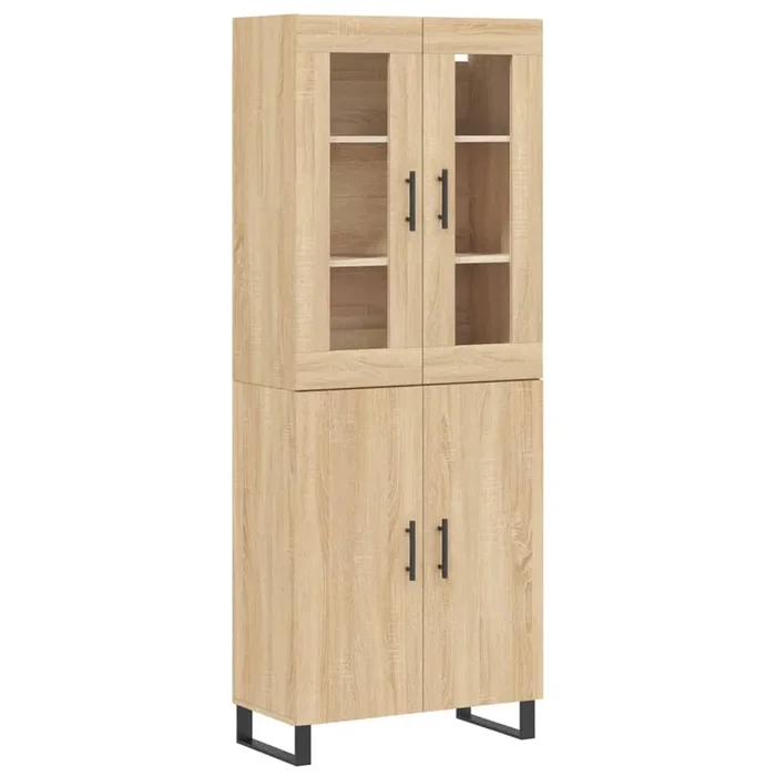 vidaXL Aparador alto madera contrachapada color roble 69,5x34x180 cm (87)