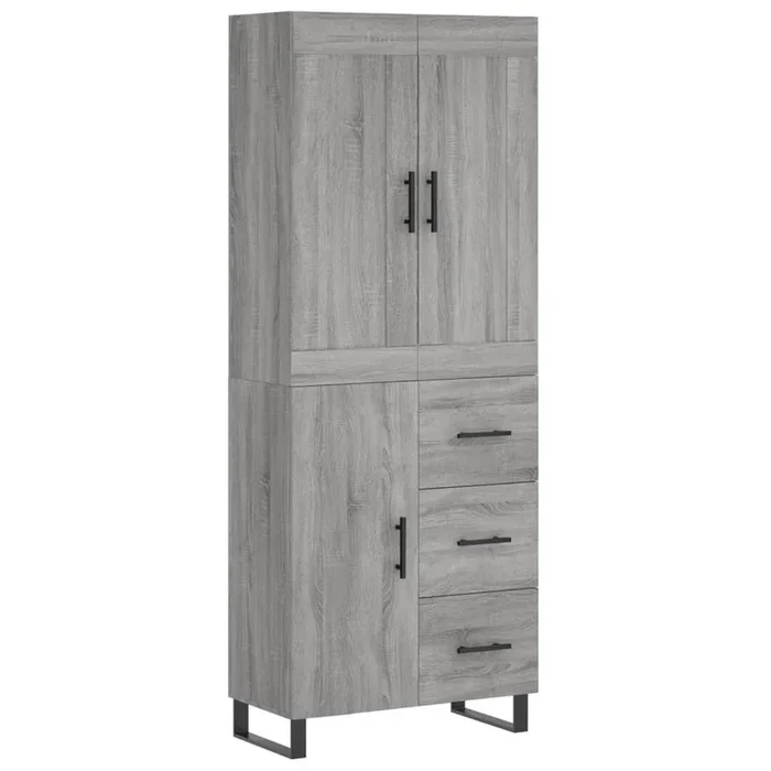 vidaXL Aparador alto madera contrachapada gris sonoma 69,5x34x180 cm (153)