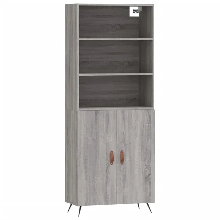 vidaXL Aparador alto madera contrachapada gris sonoma 69,5x34x180 cm (167)