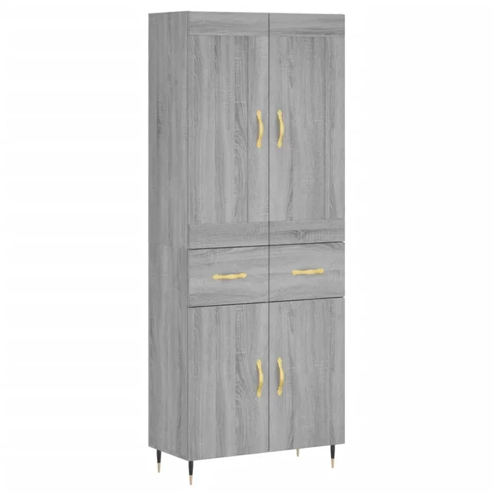 vidaXL Aparador alto madera contrachapada gris sonoma 69,5x34x180 cm (49)