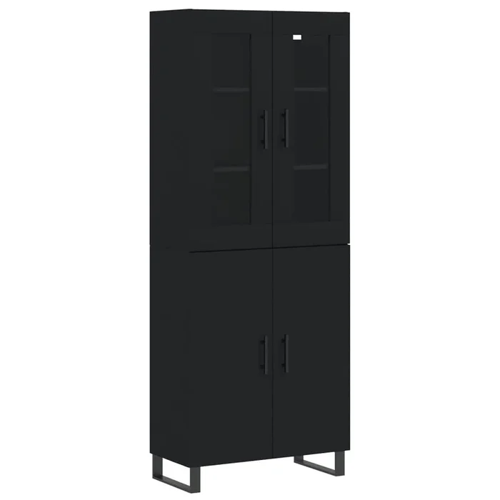 vidaXL Aparador alto madera contrachapada negro 69,5x34x180 cm (16)