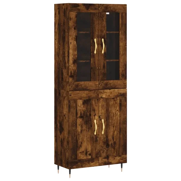 vidaXL Aparador alto madera contrachapada roble ahumado 69,5x34x180 cm (69)