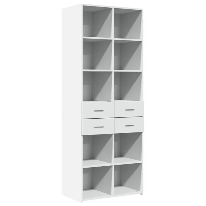 vidaXL Aparador alto madera de ingeniería blanco 70×42,5×185 cm (4)