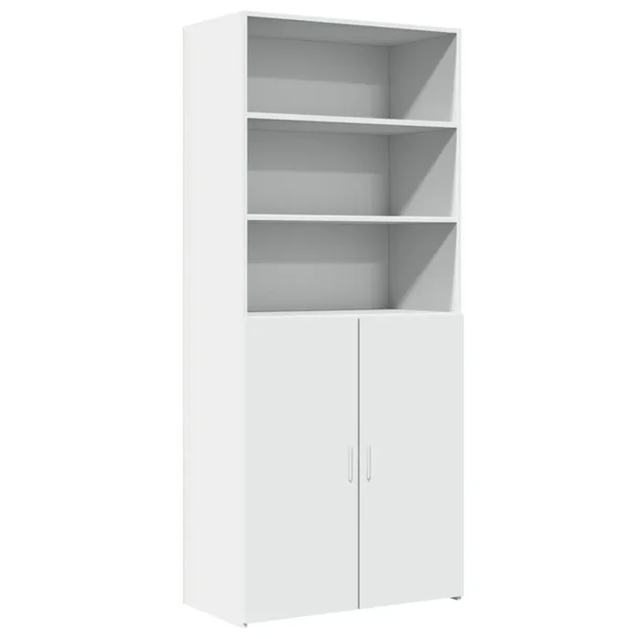 vidaXL Aparador alto madera de ingeniería blanco 80×42,5×185 cm (2)