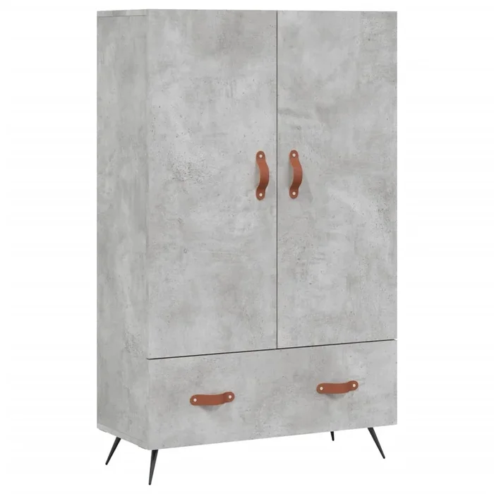 vidaXL Aparador alto madera de ingeniería gris hormigón 69,5x31x115 cm (11)
