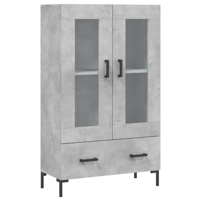 vidaXL Aparador alto madera de ingeniería gris hormigón 69,5x31x115 cm (13)