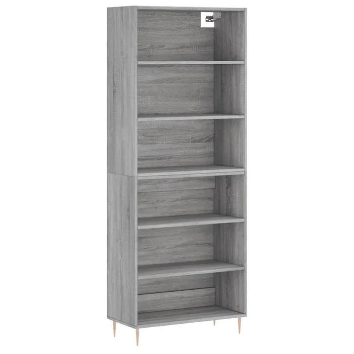vidaXL Aparador alto madera de ingeniería gris Sonoma 69,5×32,5×180 cm (6)