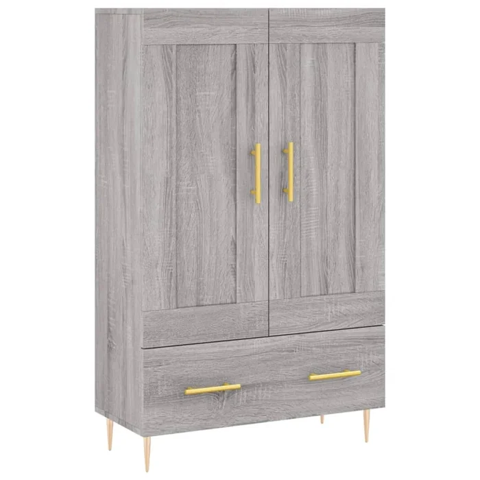 vidaXL Aparador alto madera de ingeniería gris Sonoma 69,5x31x115 cm (10)