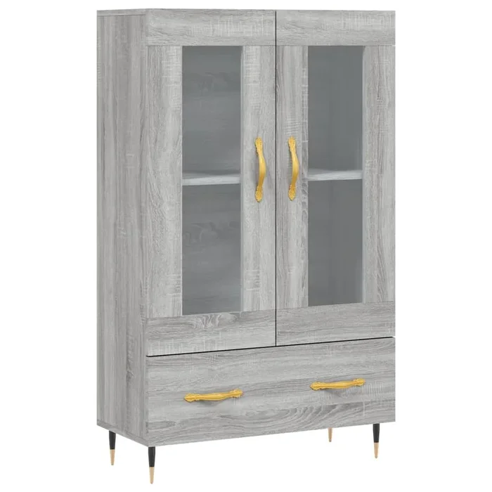 vidaXL Aparador alto madera de ingeniería gris Sonoma 69,5x31x115 cm (12)