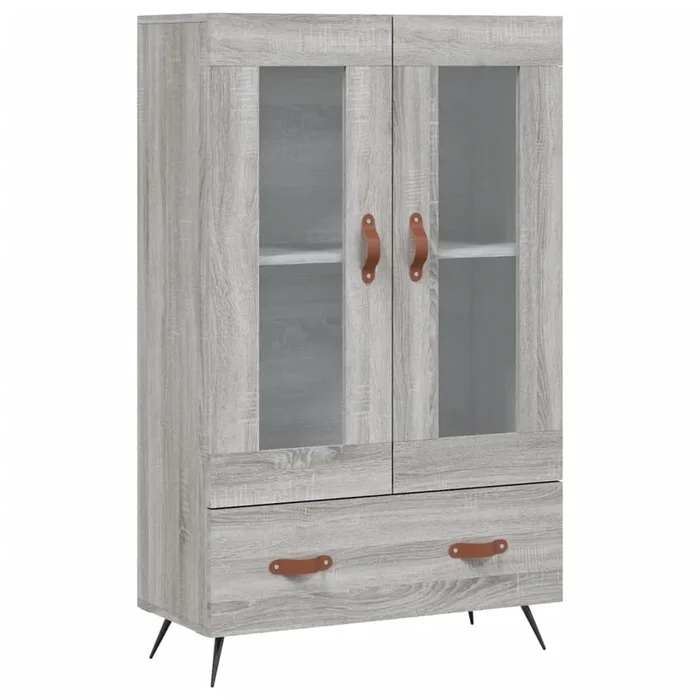 vidaXL Aparador alto madera de ingeniería gris Sonoma 69,5x31x115 cm (7)