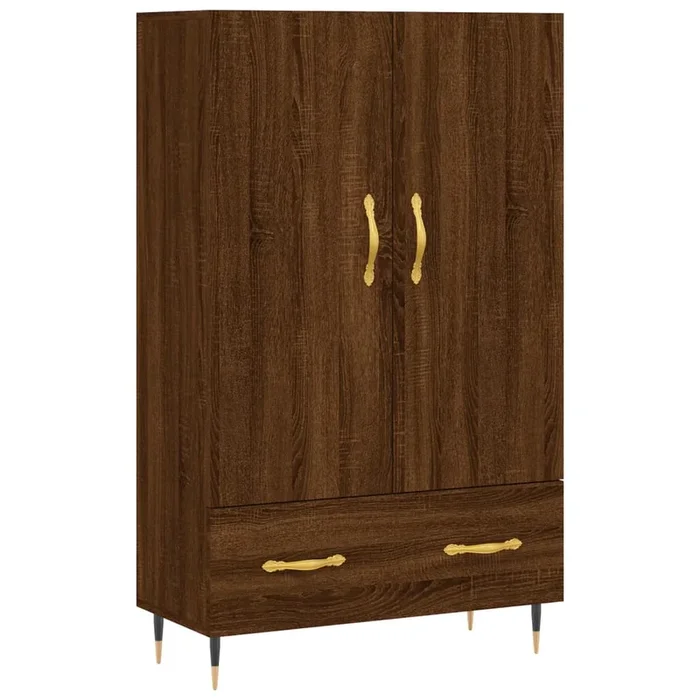 vidaXL Aparador alto madera de ingeniería roble marrón 69,5x31x115 cm (2)