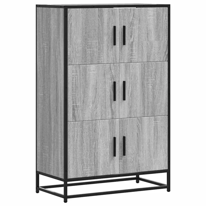 vidaXL Aparador alto madera de ingeniería y metal gris Sonoma (2)