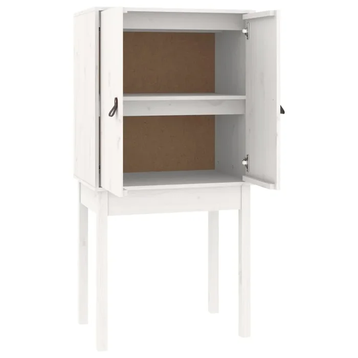 vidaXL Aparador alto madera maciza de pino blanco 60x40x120 cm