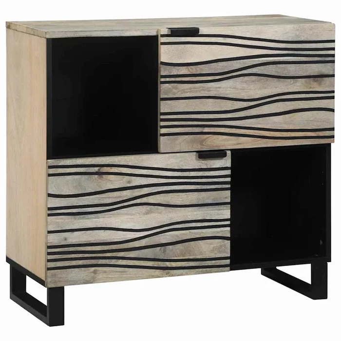vidaXL Aparador Blanco 80 x 33 x 75 cm madera maciza de mango