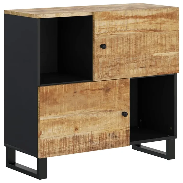 vidaXL Aparador con 2 puertas madera maciza de mango 80x33x75 cm (2)