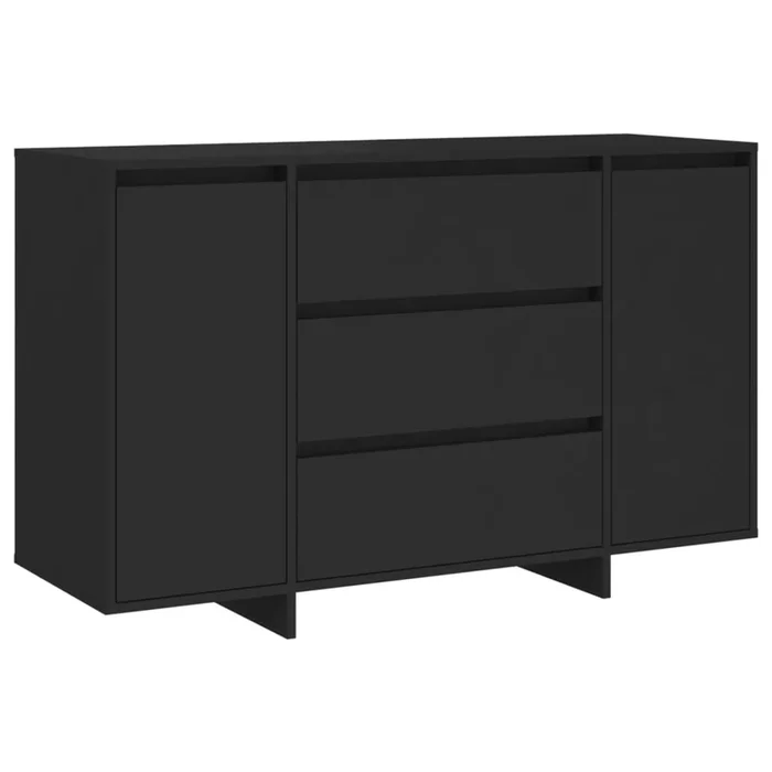 vidaXL Aparador con 3 cajones madera contrachapada negro 120x41x75 cm
