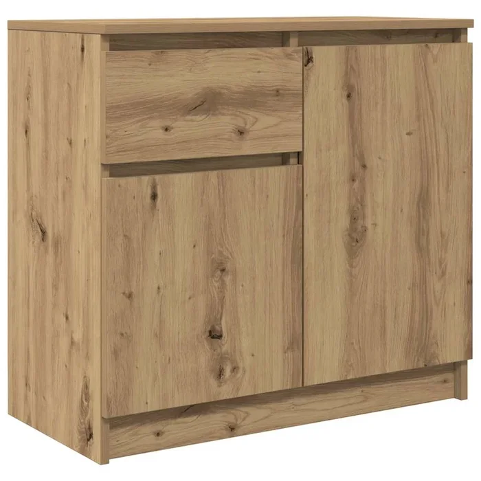 vidaXL Aparador con cajón roble artesanal 71x35x65cm madera ingeniería