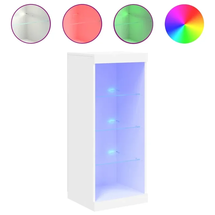 vidaXL Aparador con luces LED blanco 41x37x100 cm (2)