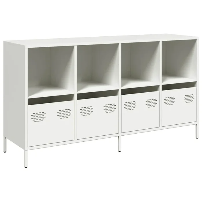 vidaXL Aparador de acero laminado en frío blanco 135x39x73,5 cm (2)