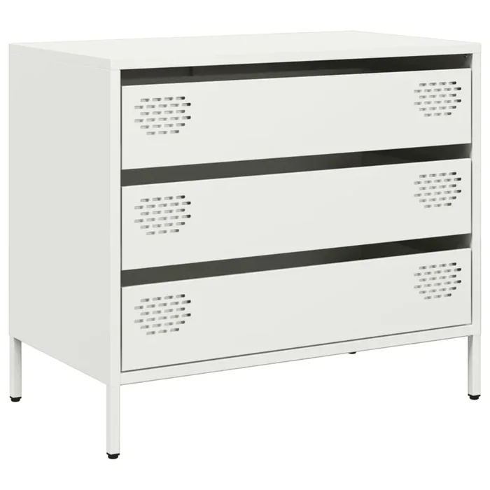 vidaXL Aparador de acero laminado en frío blanco 68x39x58,5 cm