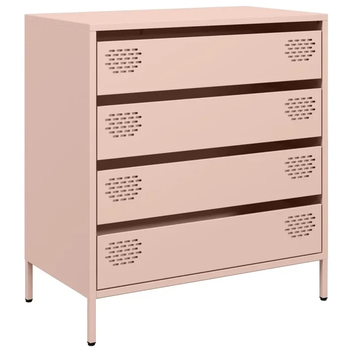 vidaXL Aparador de acero laminado en frío rosa 68x39x73,5 cm (2)
