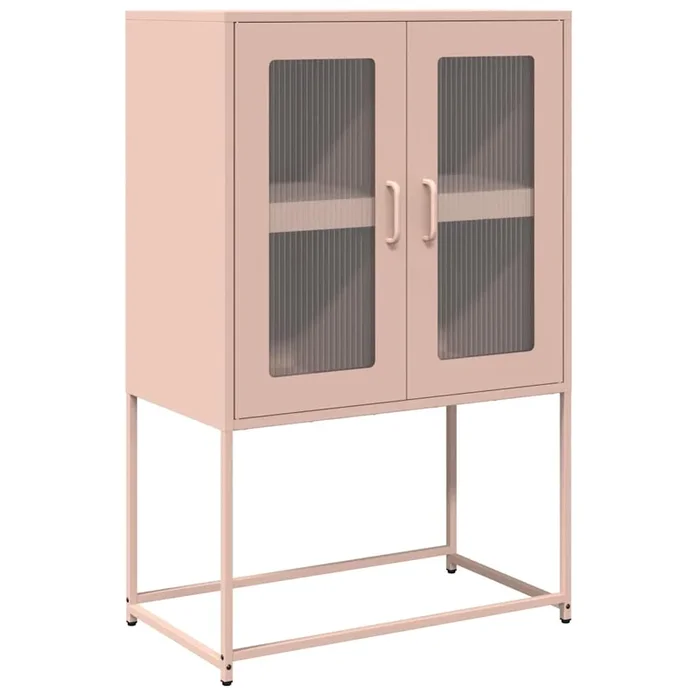 vidaXL Aparador de acero rosa 68x39x107 cm (2)