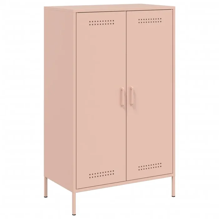 vidaXL Aparador de acero rosa 68x39x113 cm (3)