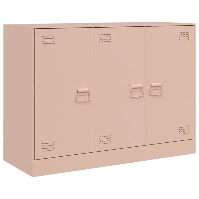 vidaXL Aparador de acero rosa 99x39x73 cm (3)