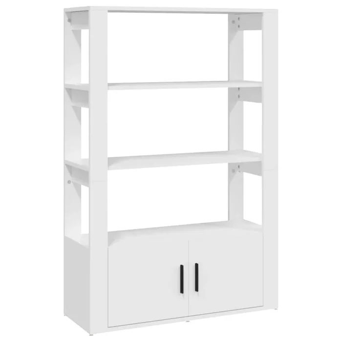 vidaXL Aparador de madera contrachapada blanco 80x30x119,5 cm