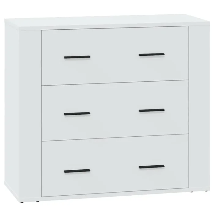 vidaXL Aparador de madera contrachapada blanco 80x33x70 cm (2)