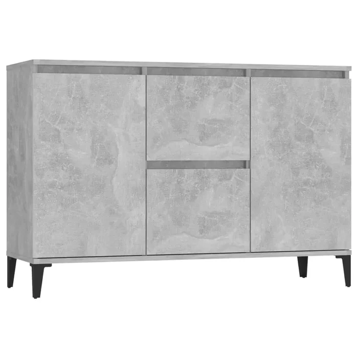 vidaXL Aparador de madera contrachapada gris hormigón 102x35x70 cm