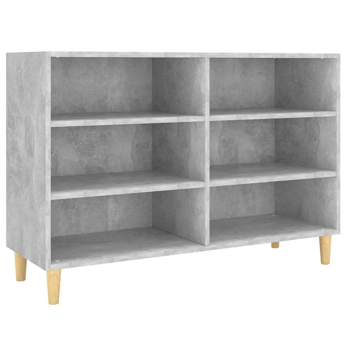 vidaXL Aparador de madera contrachapada gris hormigón 103,5x35x70 cm (2)