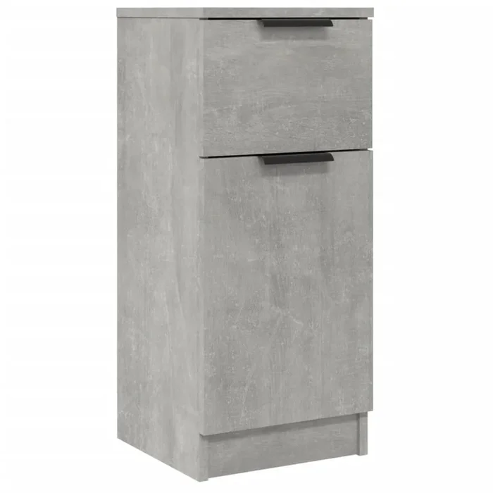 vidaXL Aparador de madera contrachapada gris hormigón 30x30x70 cm (4)