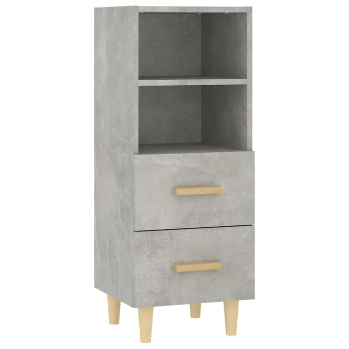 vidaXL Aparador de madera contrachapada gris hormigón 34,5x34x90 cm (27)